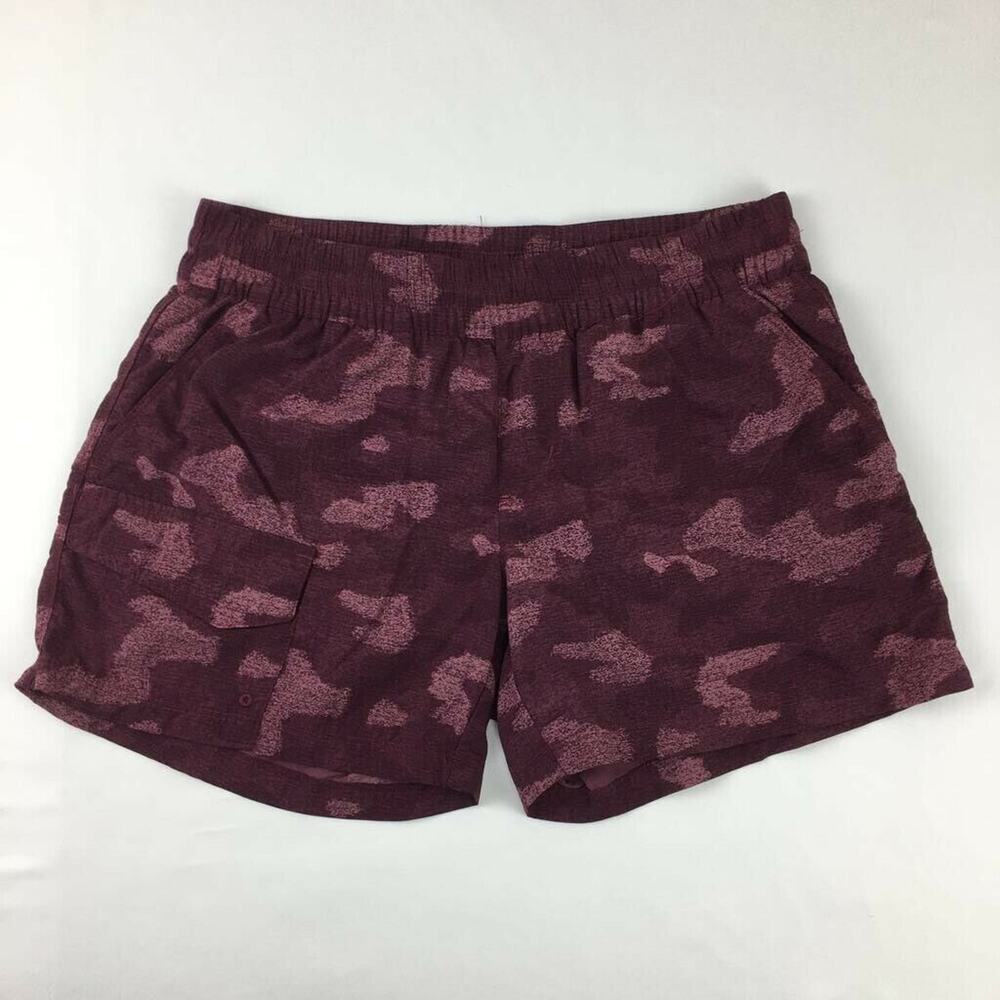 Columbia  Ridge Printed Pull On Shorts Red Geometric Pockets Drawstring S 4L